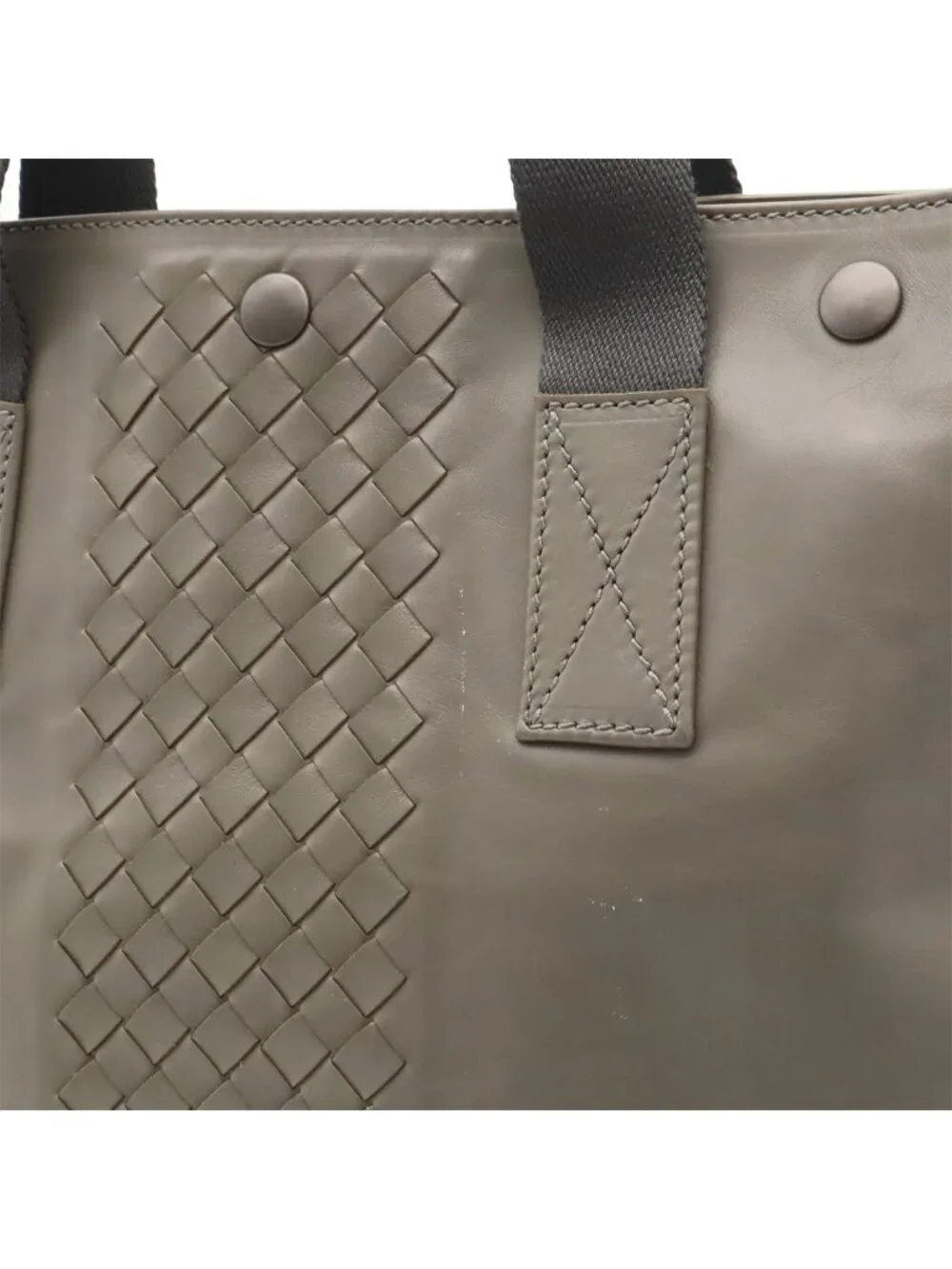 Bottega Veneta Intrecciato Tote 2-Way Shoulder Bag Long Leather Gray